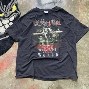 Black and red old mans child tee